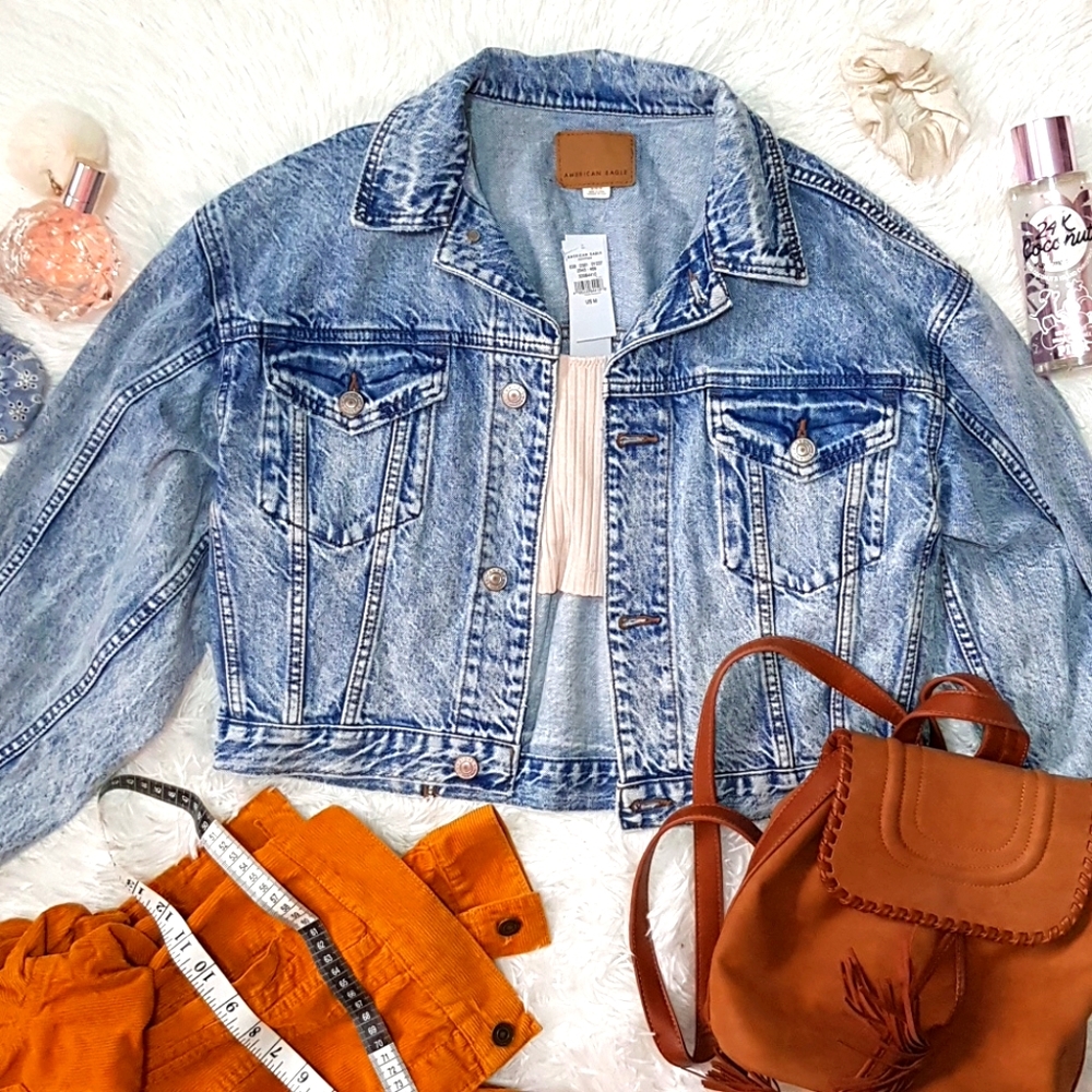 🦋 VINTAGE ACID WASH DENIM OVERSIZE AE JACKET